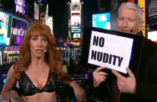 Kathy Griffin and Anderson Cooper on CNN's New Year's Eve Live 2011 (Photo: CNN)