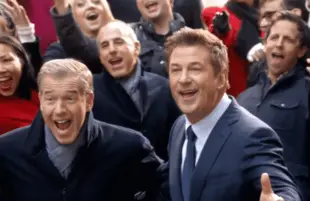 NBC stars take to the plaza in this screengrab from the network promo to end all network promos. (NBC)