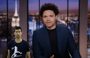 Trevor Noah discusses Novak Djokovic (Photo: Comedy Central)