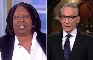 Whoopi engaged in her favorite activity Monday morning: dragging Bill Maher. (Photos: ABC/HBO)