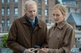 Uma Thurman and Noah Emmerich in the first episode of Suspicion. (Photo: Apple TV+)