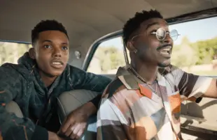 Jabari Banks as Will and Jordan L. Jones as Jazz in Bel-Air. (Photo: Peacock)