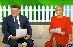 Australian TV hosts laugh during a live segment (Photo: YouTube)