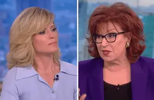Joy Behar told Sara Haines to keep her hands to herself in an uncomfortable moment on The View this morning. (Photos: ABC)