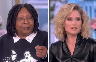 Sara Haines probably should've saved this outfit for a lighter day. (Photos: ABC)