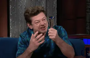 Andy Serkis revives Gollum on The Late Show (Photo: CBS)