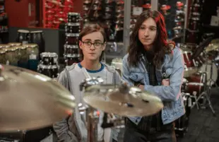 Jaeden Martell and Adrian Greensmith in Metal Lords (Photo: Scott Patrick Green/Netflix)