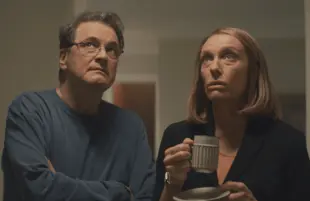 Colin Firth and Toni Collette in The Staircase. (Photo HBO Max)
