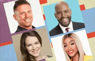 Clockwise from top: Mike Mizanin, Karamo Brown, Tami Roman, Jacinda Barrett. 