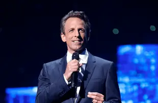 Seth Meyers at NBC's 2022 Upfronts (Photo: Eric Liebowitz/NBCUniversal)