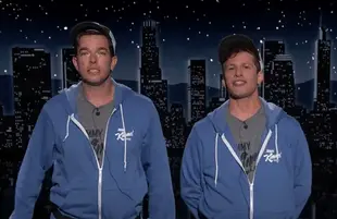 John Mulaney and Andy Samberg on Jimmy Kimmel Live (Photo: ABC)