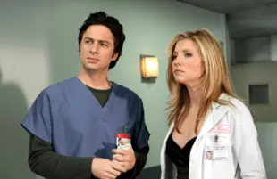 Zach Braff and Sarah Chalke on Scrubs (Photo: Karen Neal/ABC/Everett Collection)