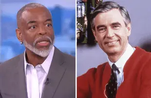 LeVar Burton on The View; Fred Rogers on Mister Rogers' Neighborhood (Photos: ABC/Everett Collection)