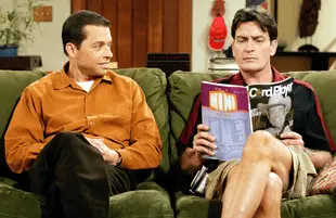 Jon Cryer and Charlie Sheen in Two and a Half Men (Photo: Greg Gayne/CBS/Everett Collection)