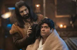 Kayvan Novak and Harvey Guillén in Season 4 of What We Do in the Shadows. (Photo: Russ Martin/FX)