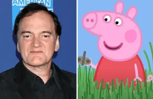 Quentin Tarantino and his hero Peppa Pig (Photos: Everett Collection/Peppe Pig/YouTube)
