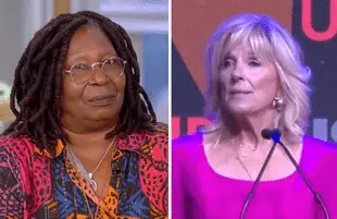 Whoopi Goldberg on The View; Jill Biden speaking at the UnidosUS conference (Photos: ABC)