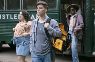 Theo Germaine as Jordan, Austin Crute as Toby in Peacock's They/Them. (Photo: Josh Stringer/Blumhouse/Peacock)