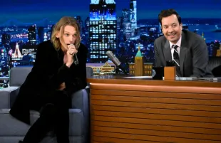 Jamie Campbell Bower and Jimmy Fallon on The Tonight Show (Photo: Todd Owyoung/NBC)