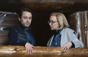 Kieran Culkin and J. Smith-Cameron in <i>Succession</i> (Photo: Peter Kramer/HBO)