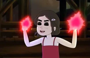 Chrissy gets her first taste of power in Little Demon (Photo: FX)