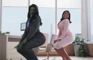 Megan Thee Stallion and She-Hulk twerking (Photo: Disney+)