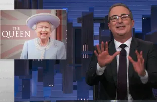 John Oliver discusses Queen Elizabeth II on Last Week Tonight. (Photo: HBO)