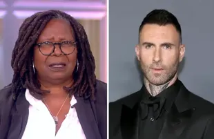 Whoopi Goldberg isn't interested in discussing the Adam Levine cheating drama. (Photos: ABC)