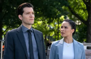 Jeff Wilbusch and Juliana Canfield in The Calling. (Photo: Peacock)