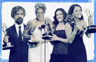 Emmy winners Peter Dinklage, Edie Falco, Sarah Jessica Parker, and Julia Louis-Dreyfus. Photos: Fox/Everett Collection, Elizabeth Goodenough/Everett Collection, ABC/Craig Sjodin/Everett Collection (Primetimer graphic)
