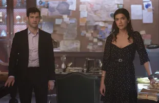 Justin Bartha and Lisette Olivera in National Treasure: Edge of History. (Photo: Disney+)