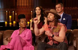 Cirie Fields and Christian de la Torre on The Traitors reunion (Photo: Peacock)