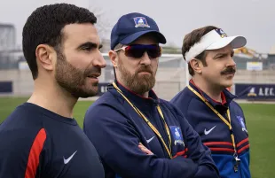 Brett Goldstein, Brendan Hunt, and Jason Sudeikis in Ted Lasso Season 3 (Photo: Apple TV+)