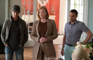 Jeremy Strong, Sarah Snook, and Kieran Culkin in Succession (Photo: Macall Polay/HBO)