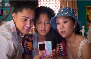 Lee Rodriguez, Maitreyi Ramakrishnan, and Ramona Young in Never Have I Ever (Photo: Netflix)