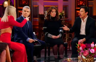 Andy Cohen, Lisa Vanderpump, and Tom Sandoval (Photo: Nicole Weingart/Bravo)