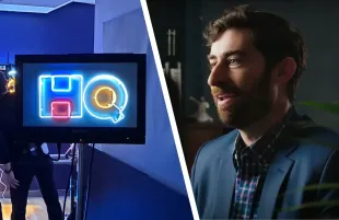 The voice of former host Scott Rogowsky guides Glitch: The Rise and Fall of HQ Trivia. (Photos: CNN)