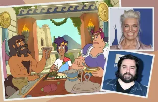 Hannah Waddingham and Matt Berry lead the Krapopolis voice cast. (Photos: Fox/Everett Collection)