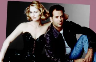 Cybill Shepherd and Bruce Willis in Moonlighting (Photo: Everett Collection; Primetimer graphic)