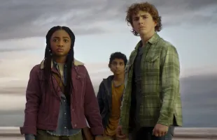 Leah Sava Jeffries, Aryan Simhadri, and Walker Scobell in Percy Jackson and the Olympians (Photo: Disney+)