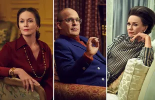 Diane Lane, Tom Hollander, and Naomi Watts in Feud: Capote vs. The Swans (photo: FX)