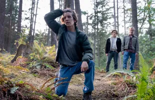 Prestyn Bates as Young Colter Shaw, Matthew Nelson-Mahood as Young Russell Shaw and Lee Tergesen as Ashton Shaw in Tracker (Photo: Michael Courtney/CBS)