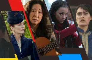 Left to right: Mary & George, The Sympathizer, Star Trek: Discovery, Fallout (Photos: Starz, HBO, Paramount+, Prime Video; Primetimer graphic)