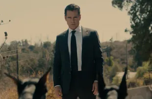 Colin Farrell wonders who let the dogs out in Sugar (Photo: Apple TV+)