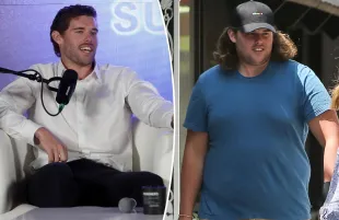 Christopher Schwarzenegger before and after this weight loss transformation (Source: X/PageSix)