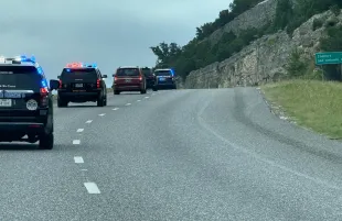 Reese Manchaca was honored with a police escort by all five constable precincts of Montgomery County (Image via Facebook/Mark Keough County Judge)