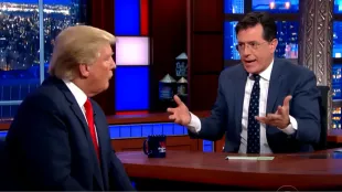 Stephen Colbert, featuring Donald Trump episode (Image via youtube/@The Late Show with Stephen Colbert)