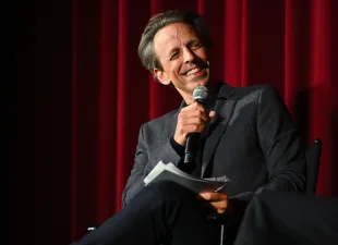 Seth Meyers at the Will & Harper NY Special Screening at The Paris Theater on September 24, 2024 (Image via Getty Images)