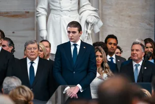 Barron Trump at the second inauguration of his father Donald Trump in January 2025 (Image via Kenny Holston-Pool/Getty Images)