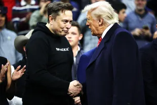President Donald Trump with Elon Musk in March, 2025 (Image via Getty)